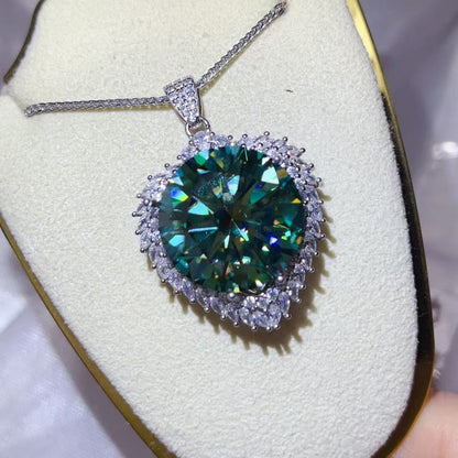20 Carat Moissanite 925 Sterling Silver Pendant Necklace