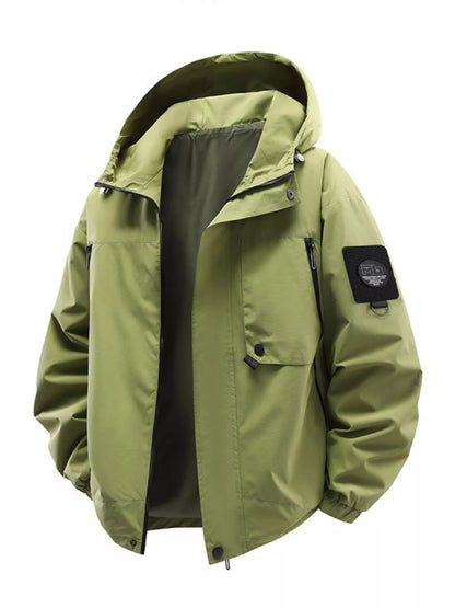Men's Plus Size Hooded Windproof Casual Jacket