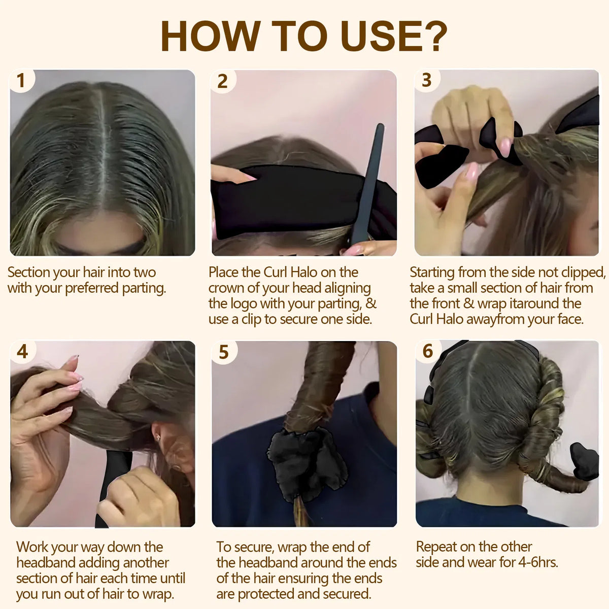 Satin Heatless Hair Curler, Lazy Natural Soft Wave DIY Heatless Curls For Sleep In Overnight, For All Hair Types - Black
