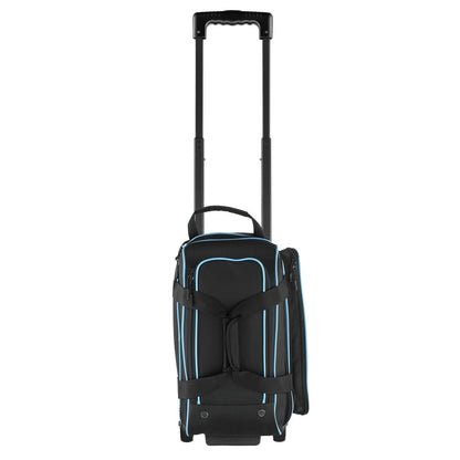 Bowling Ball Bag, 2 Ball Double Roller Bowling Bag With Wheels, Featuring A Separate Compartment For Shoes (Up To US Size 16) & Oversized Accessory Pocket, Retractable Handle Extends To 41.32 In
