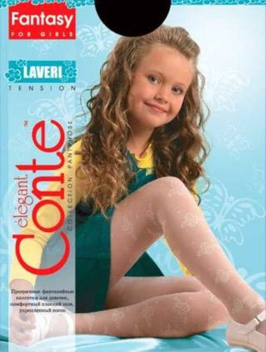 Conte Laveri 20 Den - Fantasy Thin Tights for Girls with Flowers - 4yr. (8С-101СП)