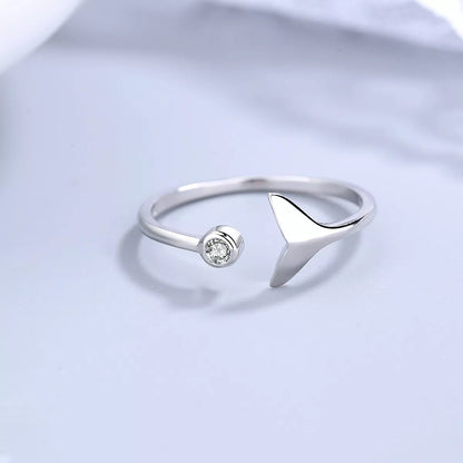 925 Sterling Silver Whale Tail Ring