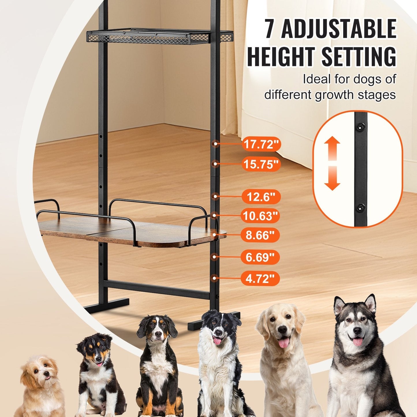 Pet Feeding Station With Storage Dog Food Toy Organizer Raised Dog Bowls