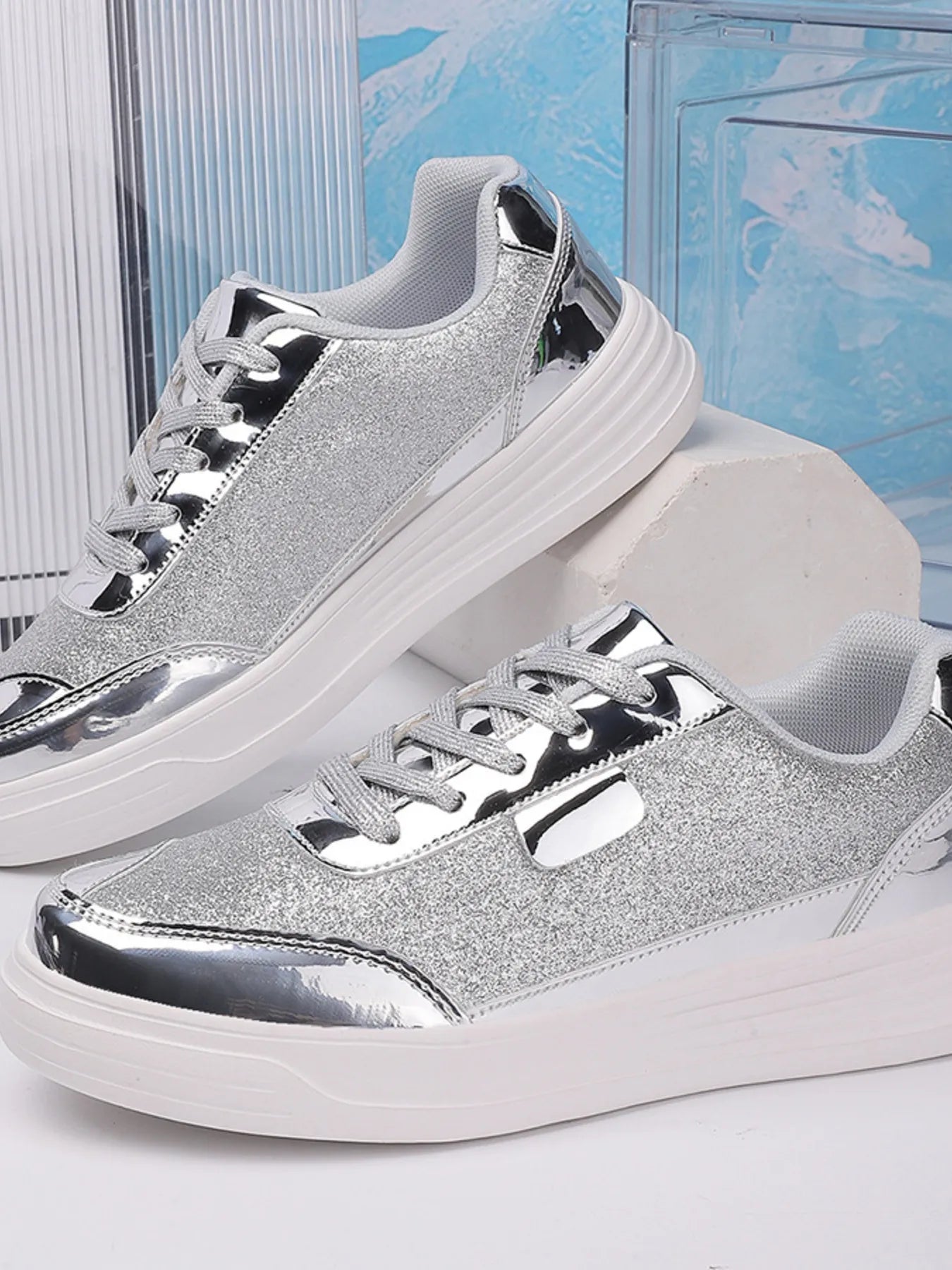 Glitter Metallic Platform Sneakers