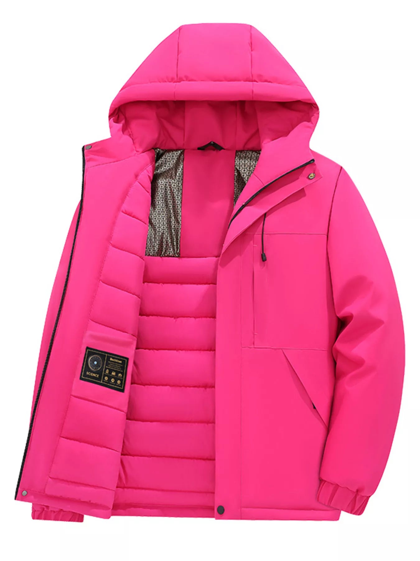 Men's Full Size Zip Up Hooded Winter Coat Plus Size