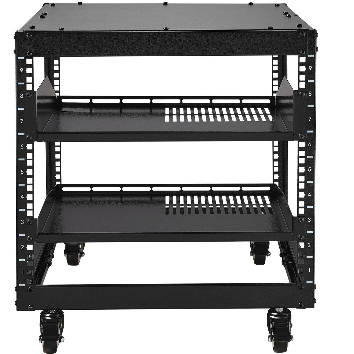 VEVOR 9U 4 Post Open Frame Server Rack Network Enclosure Adjustable