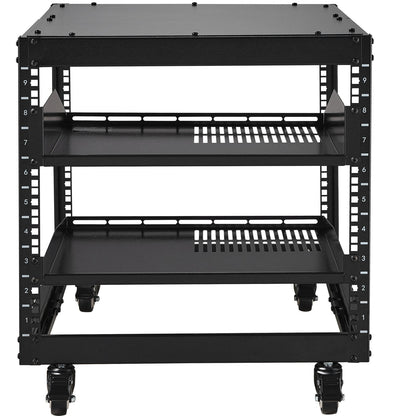 VEVOR 9U 4 Post Open Frame Server Rack Network Enclosure Adjustable
