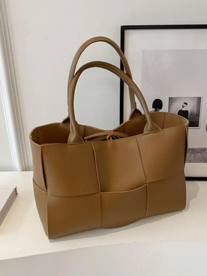 Woven Leather Tote Bag