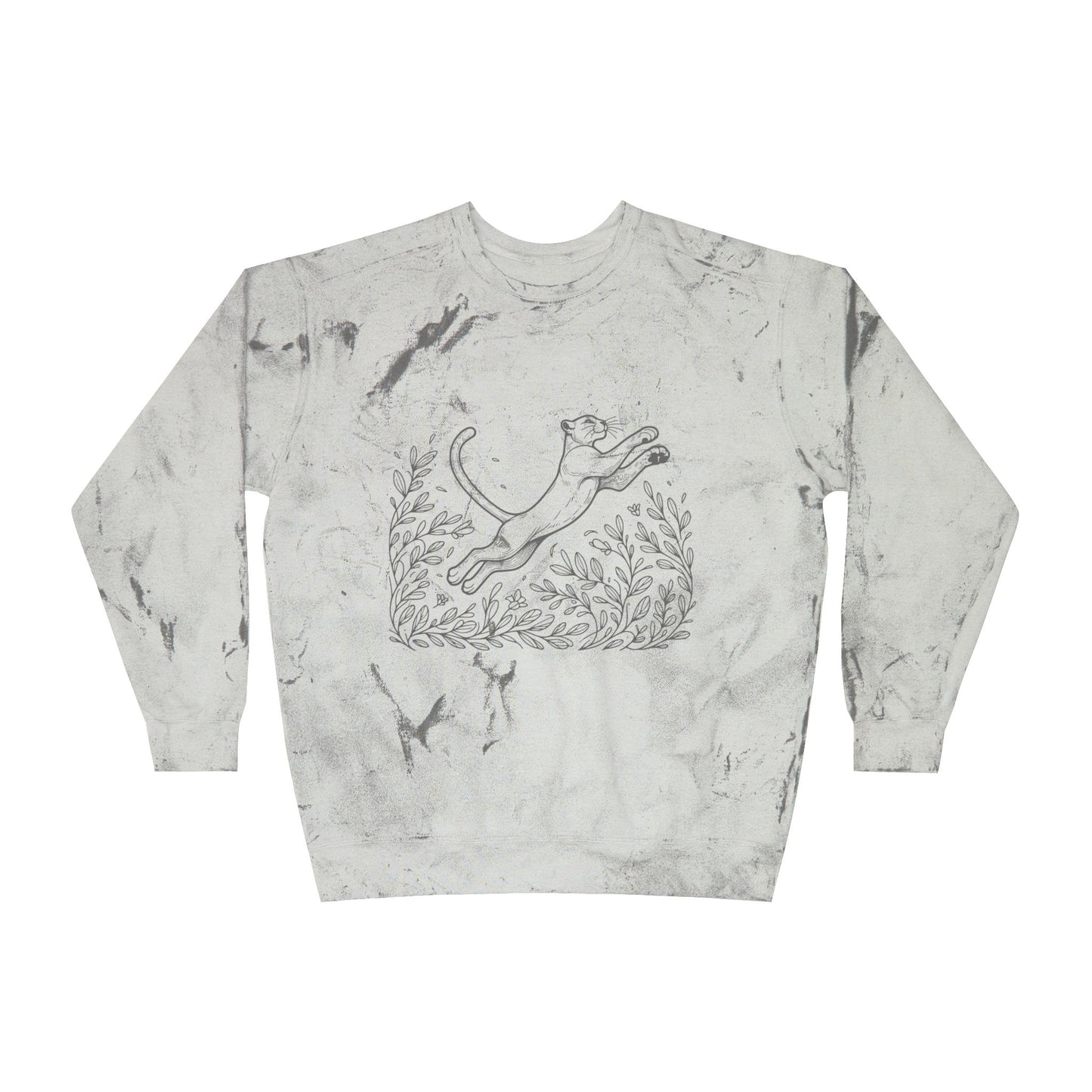 SW-065ML-24 Color Blast Crewneck Puma Cat lover Sweatshirt