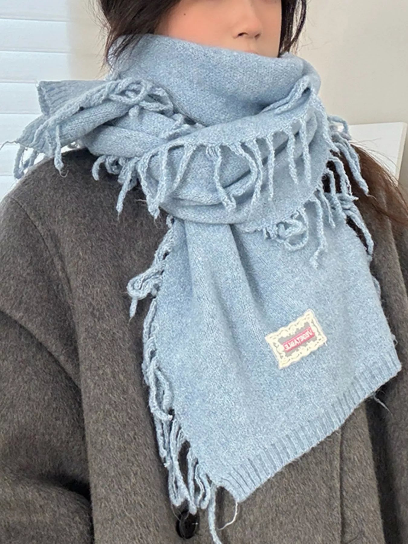 Knitted Fringe Scarf