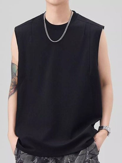 Men's Plus Size Solid Color Casual Tank Top