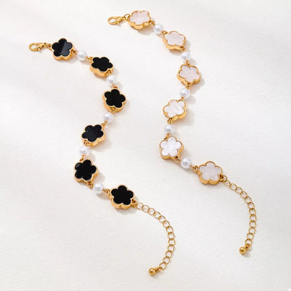 18k Gold-Plated Alloy Flower Bracelet