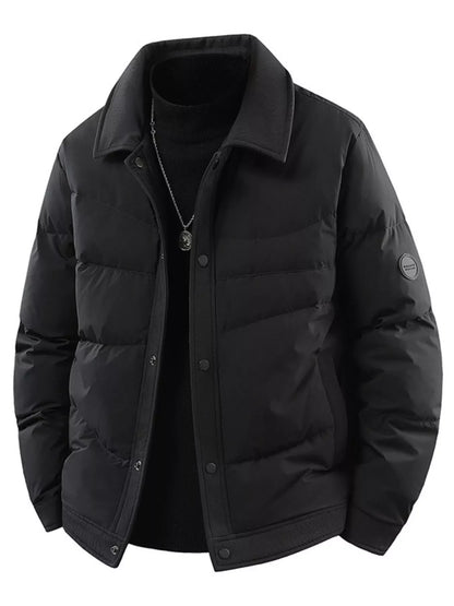 Men's Plus Size Snap Down Puffer Jacket