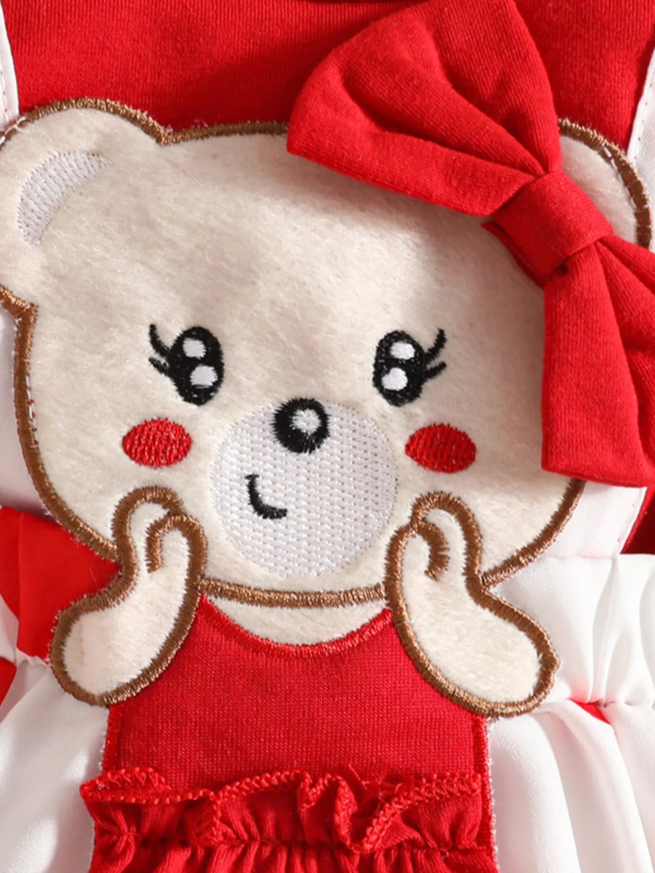 Children's Bear Heart Print Dress & Headband Set