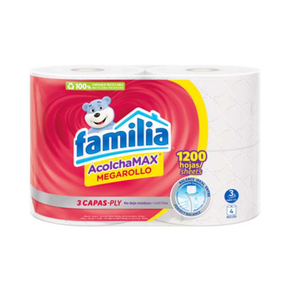 Familia AcolchaMAX Megarollo  Toilet Paper 4 Rolls (3 Ply)