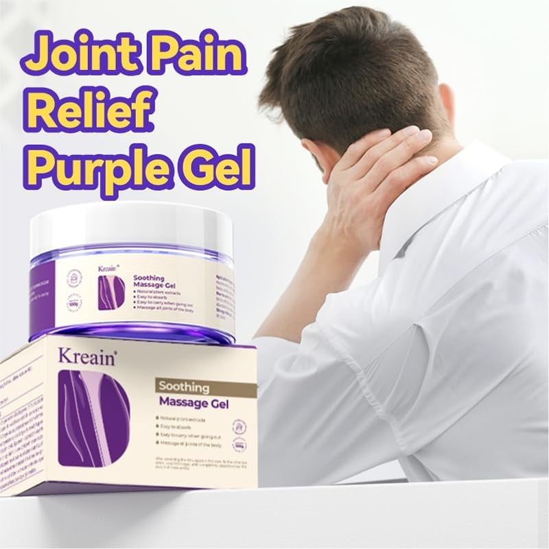 Kreain Nature Soothing Massage Relief Gel, Joint Purple Gel Cooling Soothes Cream For Knees, Hand Arthritis, Lumbar, Neck And Shoulders