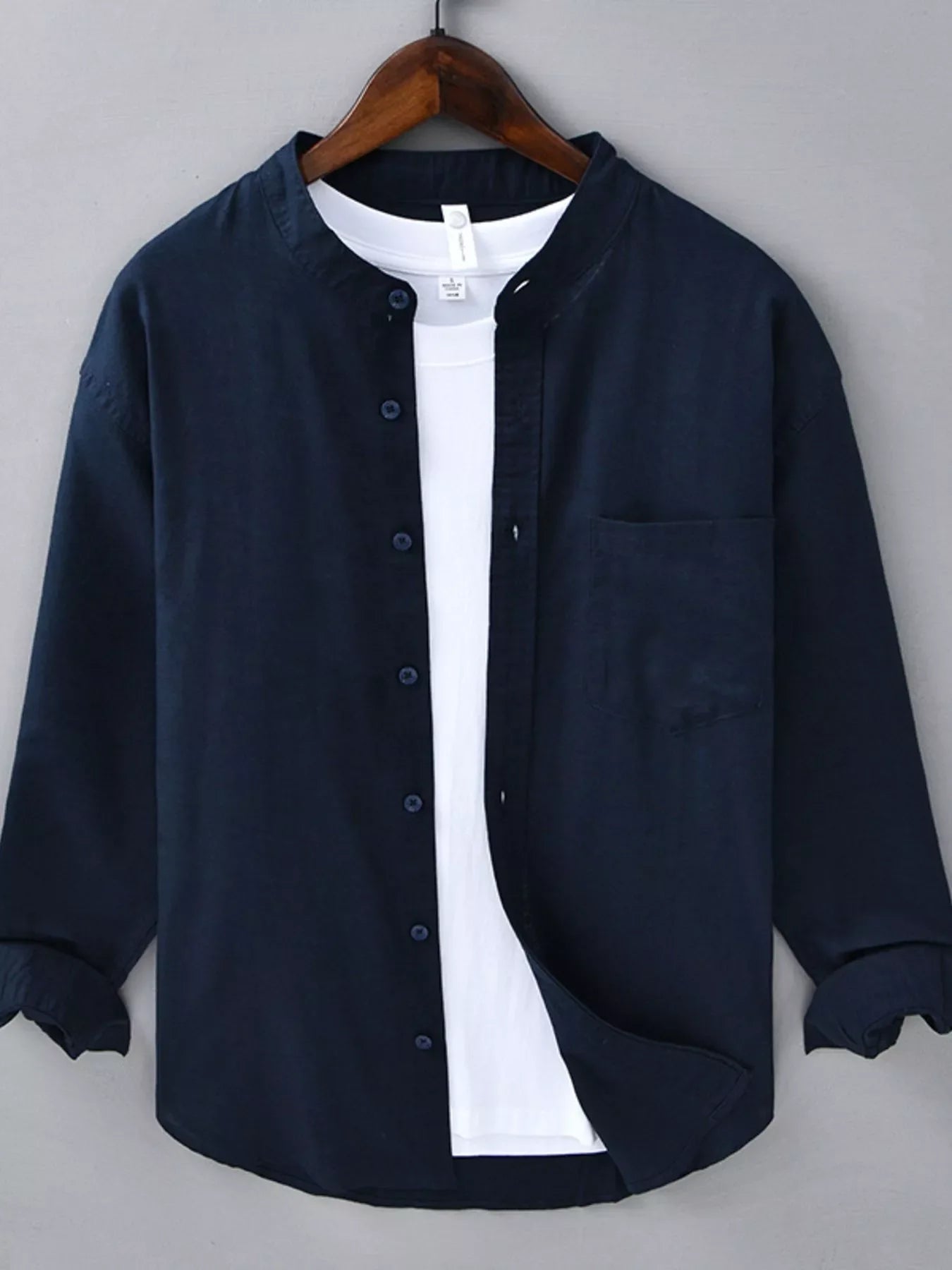 Men's Plus Size Casual Button Up Long Sleeve Shirt