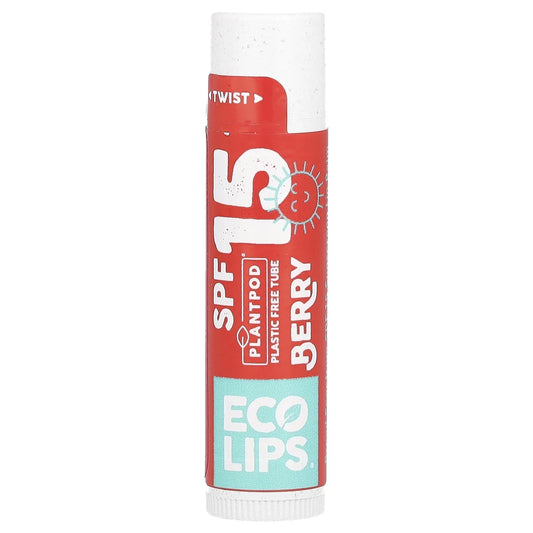 Ecolips - Berry Lip Balm SPF15, 0.15 oz (Case of 24) - Sun Protection Moisturizer
