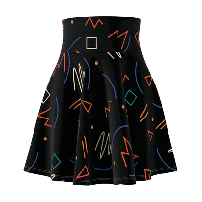 SK-045BK-24 High Waisted Skater Skirt Flared Skirt Plus Size Women's Skirt