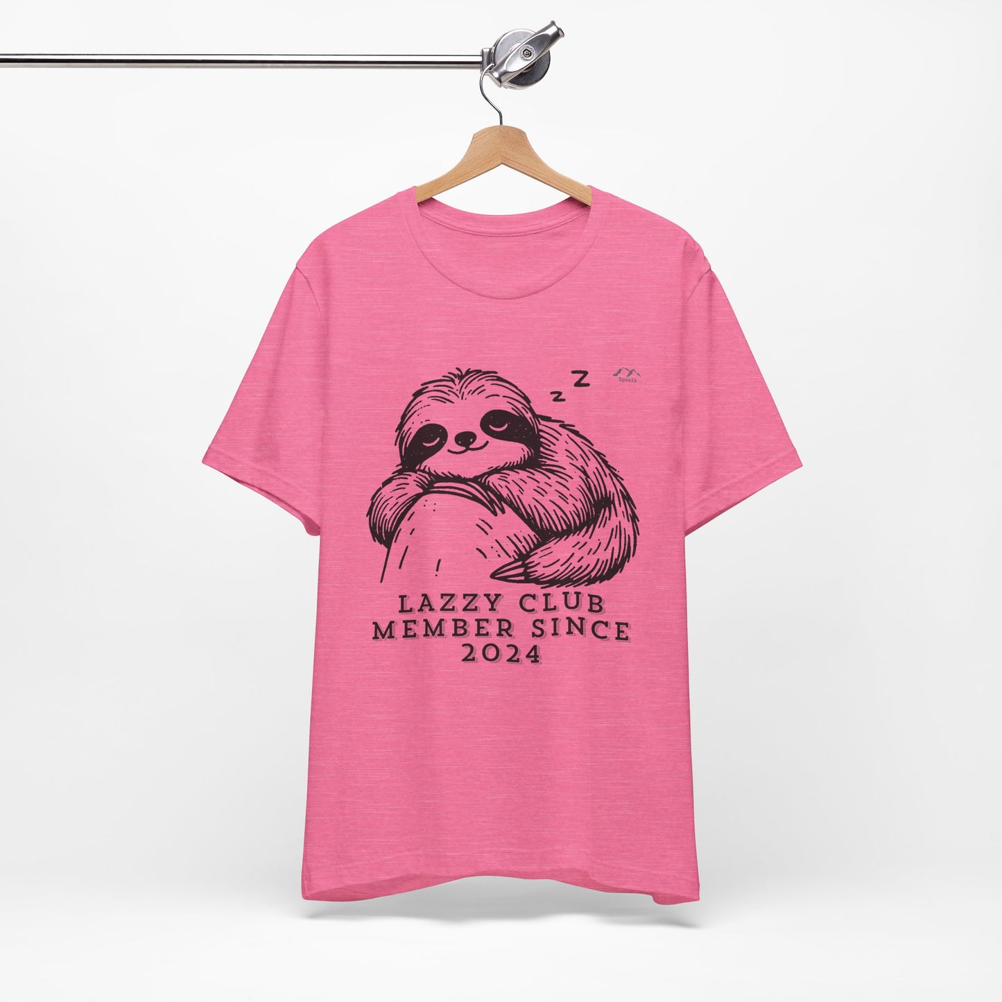 TS-093ML-24 Unisex Cute Lazy club Sloth T Shirt Slow And Steady Art