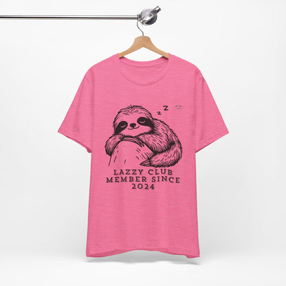 TS-093ML-24 Unisex Cute Lazy club Sloth T Shirt Slow And Steady Art