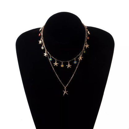 Starfish Charm Double Layered Necklace