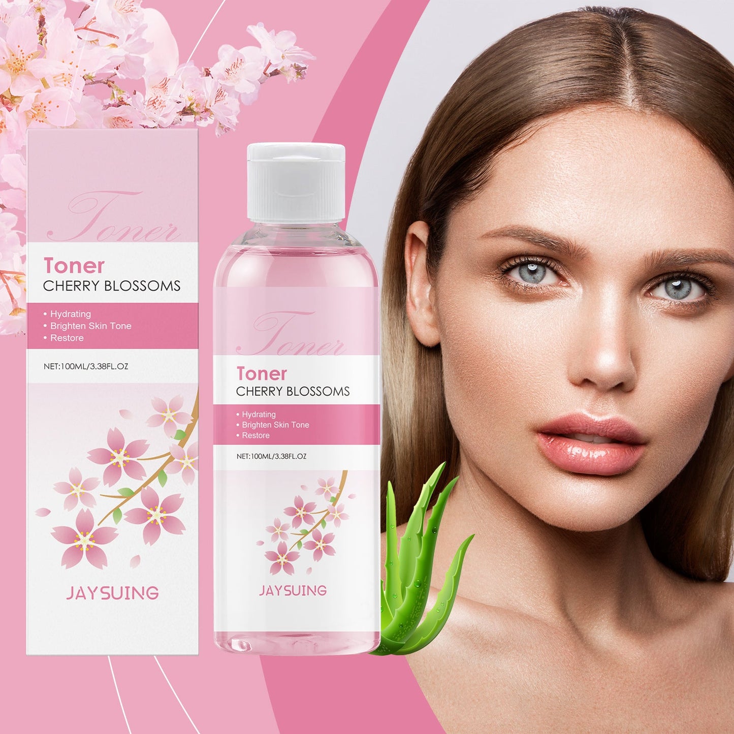 Jaysuing Cherry Blossom Hydrating Toner Hydrates And Moisturizes And Brightens Skin Refreshing Skincare Essence Water