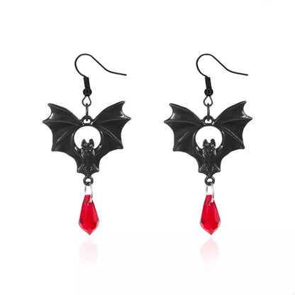 Gothic Bat Drop Earrings