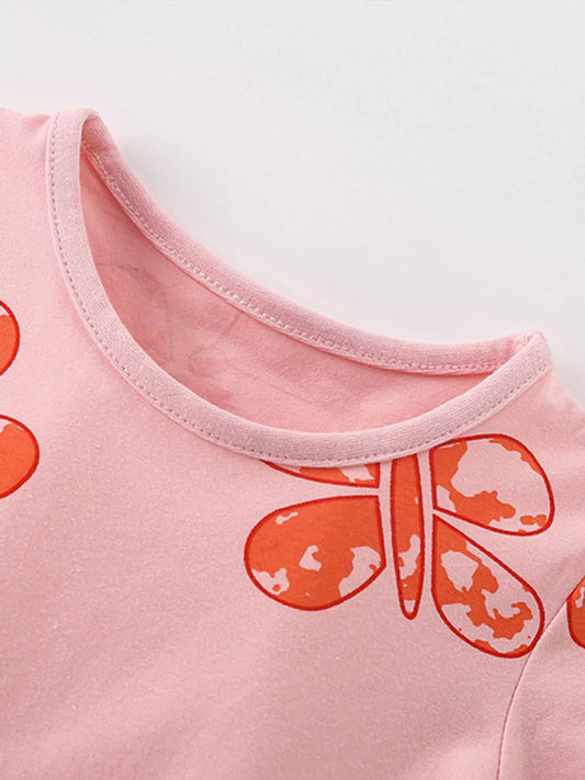 Children's Butterfly Print Casual Dress