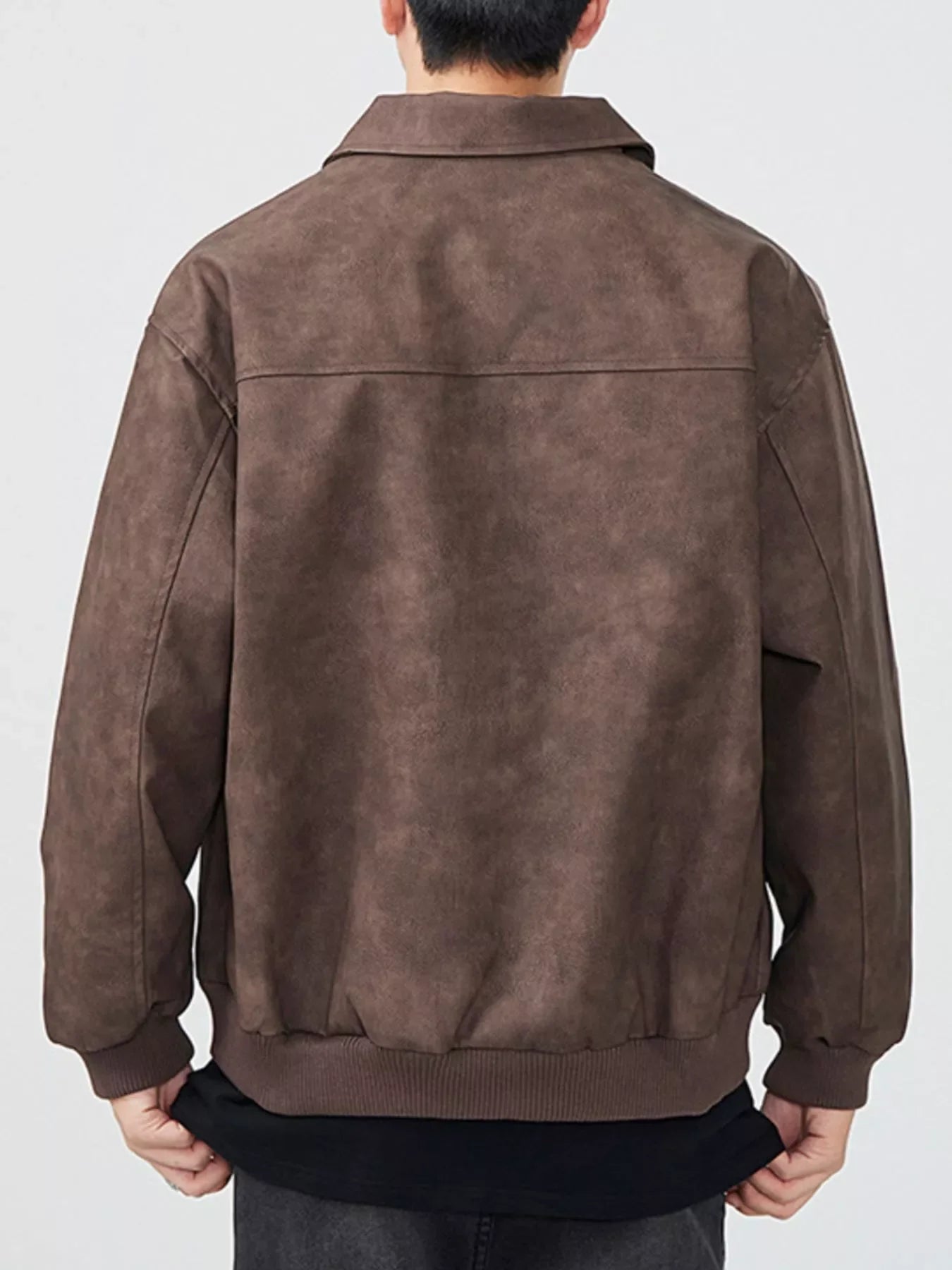 Men's Plus Size Long Sleeve Zip-Up Jacket