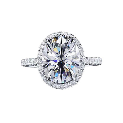 2 Carat Moissanite 925 Sterling Silver Oval Ring