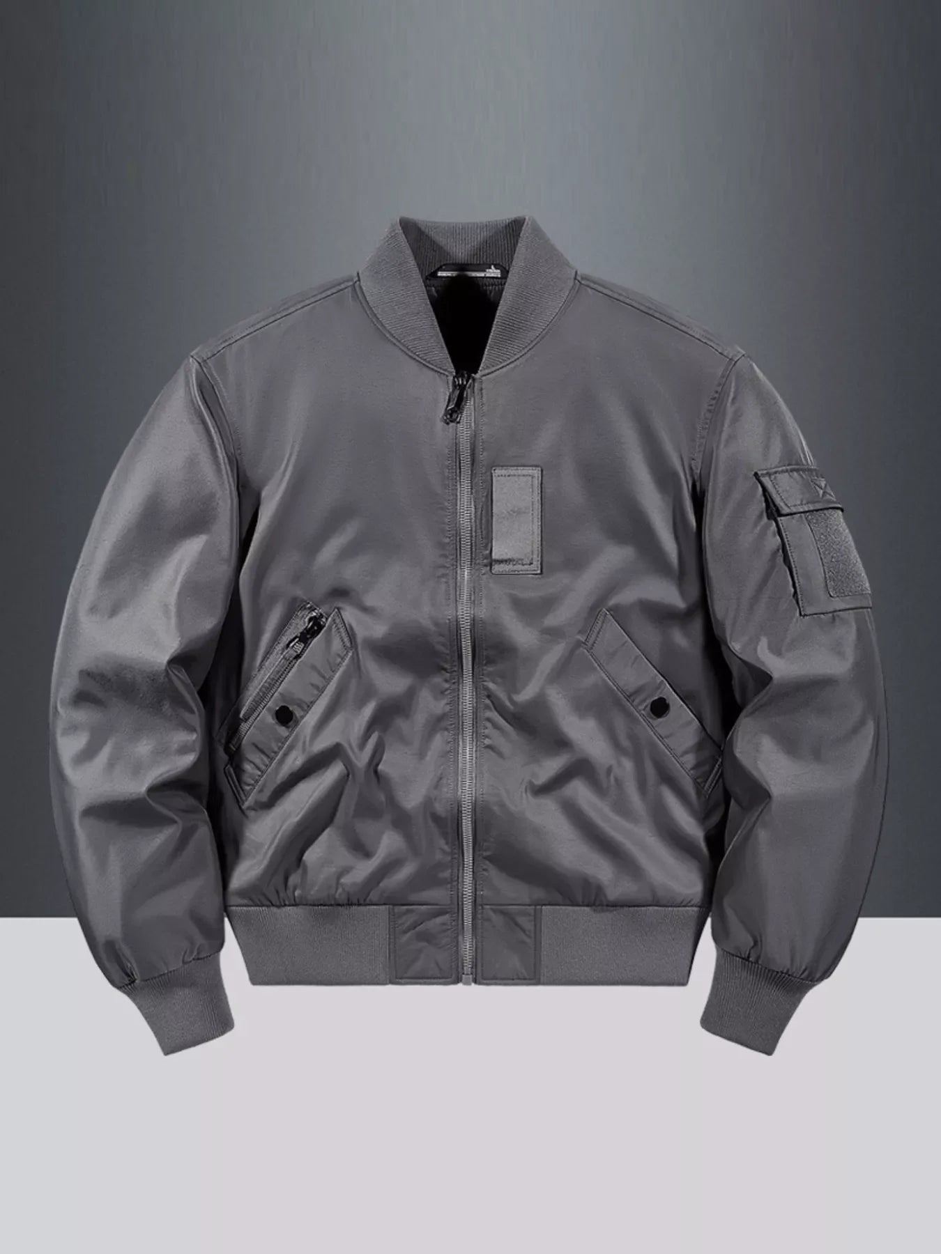 Men's Plus Size Classic Zip Up Bomber Jacket