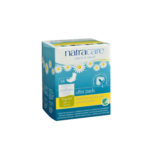Natracare Organic Cotton Ultra Pads Regular w/Wings - 14pk
