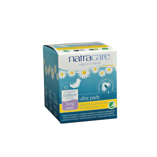 Natracare Long Ultra Pads w/Wings, Organic Cotton, 10 Pack