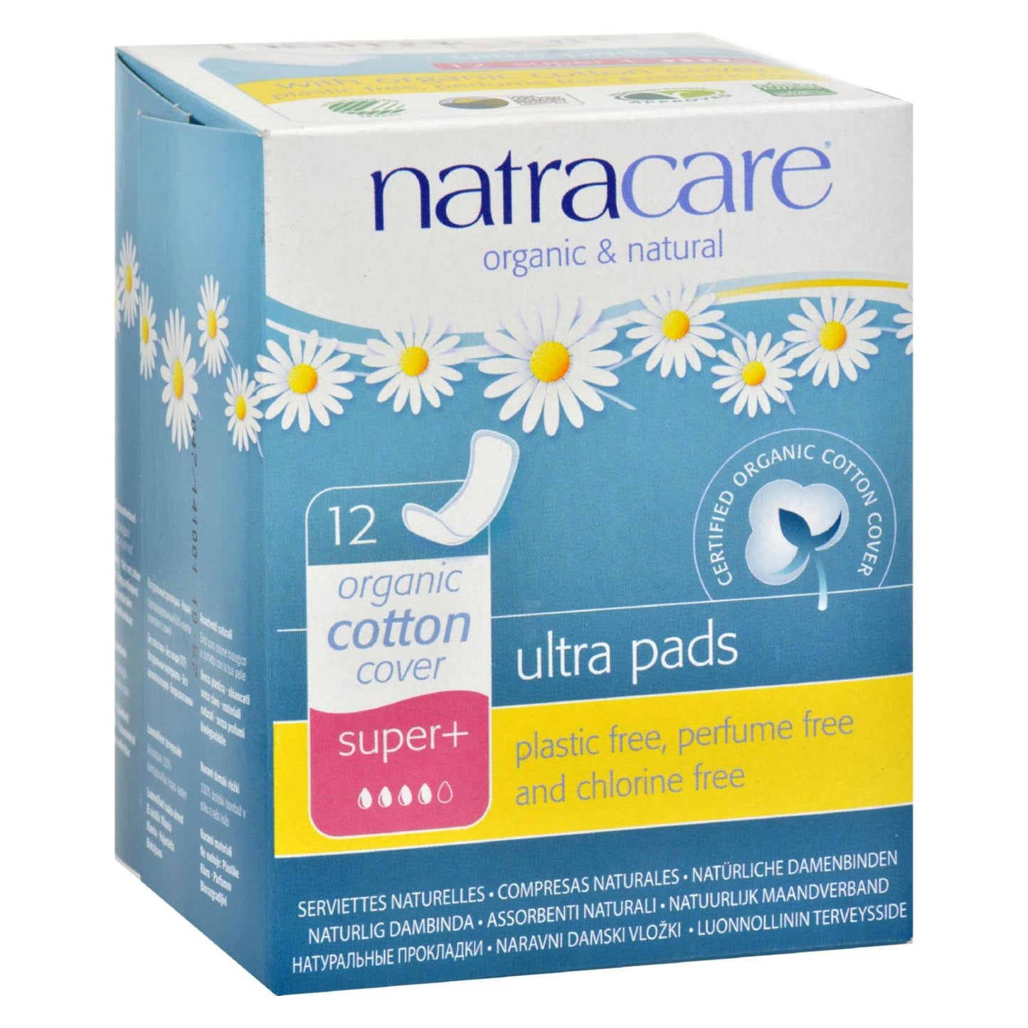 Natracare Ultra Pads Super Plus, Organic Cotton, 12 Pack