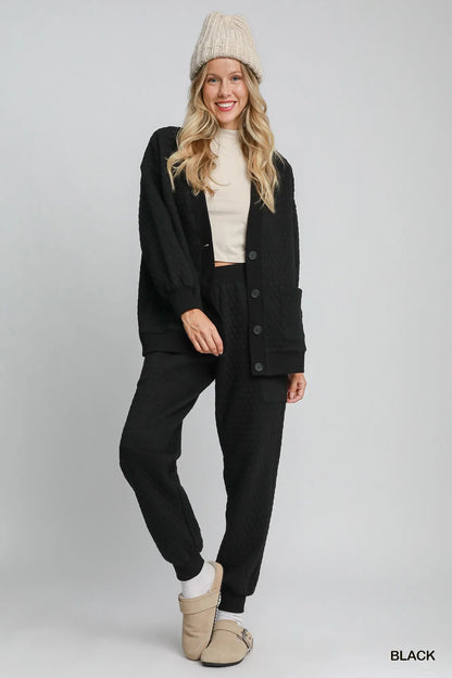 Umgee Button-Up Jacquard Cardigan