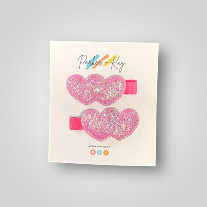 Sparkling Heart Hair Clips