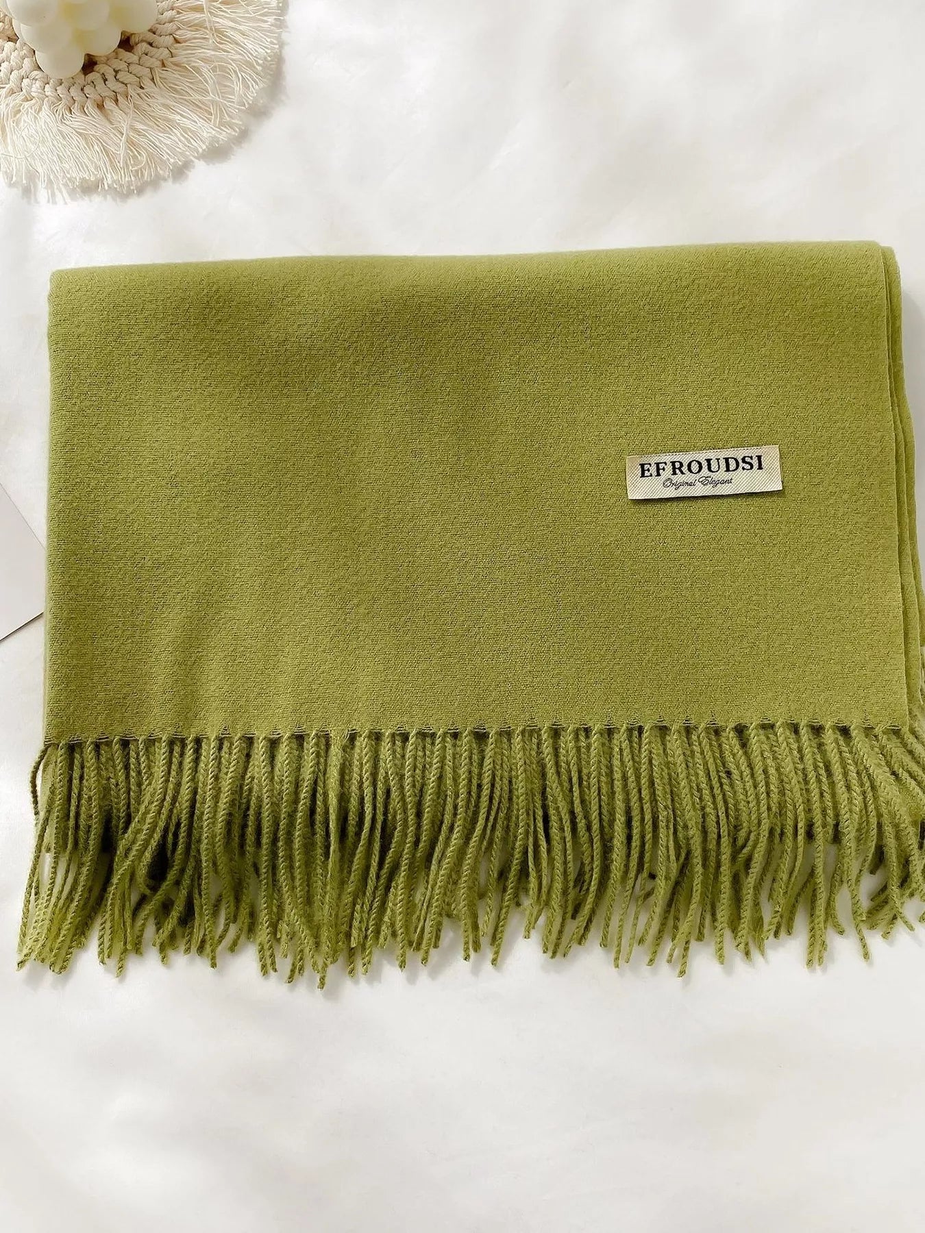 Fringe Solid Color Scarf