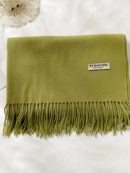 Fringe Solid Color Scarf