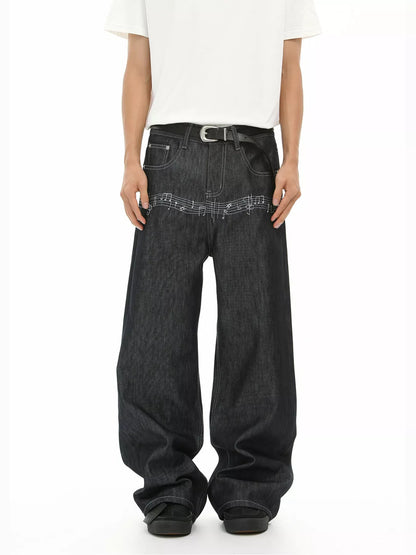 Men's Loose Fit Wash Jeans