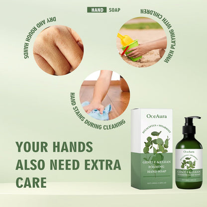 OceAura Gentle Clean Foaming Hand Soap, Gentle Cleansing Decontamination Moisturizing Skin Cleansing Skin