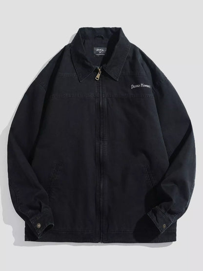 Men's Plus Size Casual Zip Up Jacket