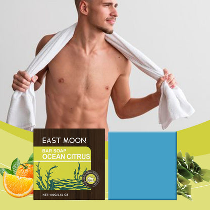 East Moon Ocean Citrus Bath Soap, For Men Gentle Clean Oil Control Refreshing Stay Fragrant Body Bath Soap