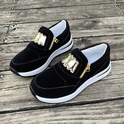 Round Toe Platform Slip-Ons