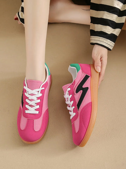 Round Toe Lace Up Sneakers