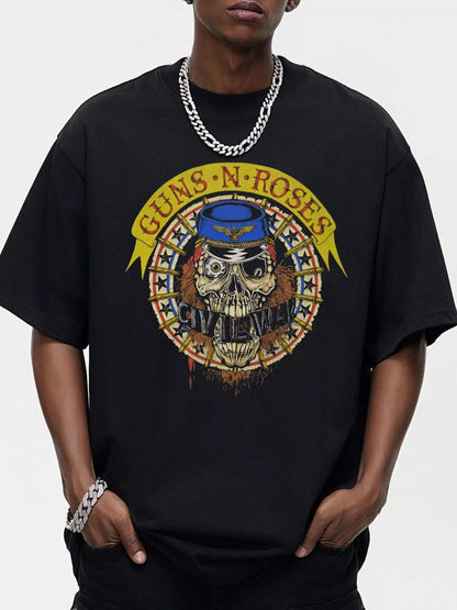 Men's Graphic Round Neck Oversized T-Shirt