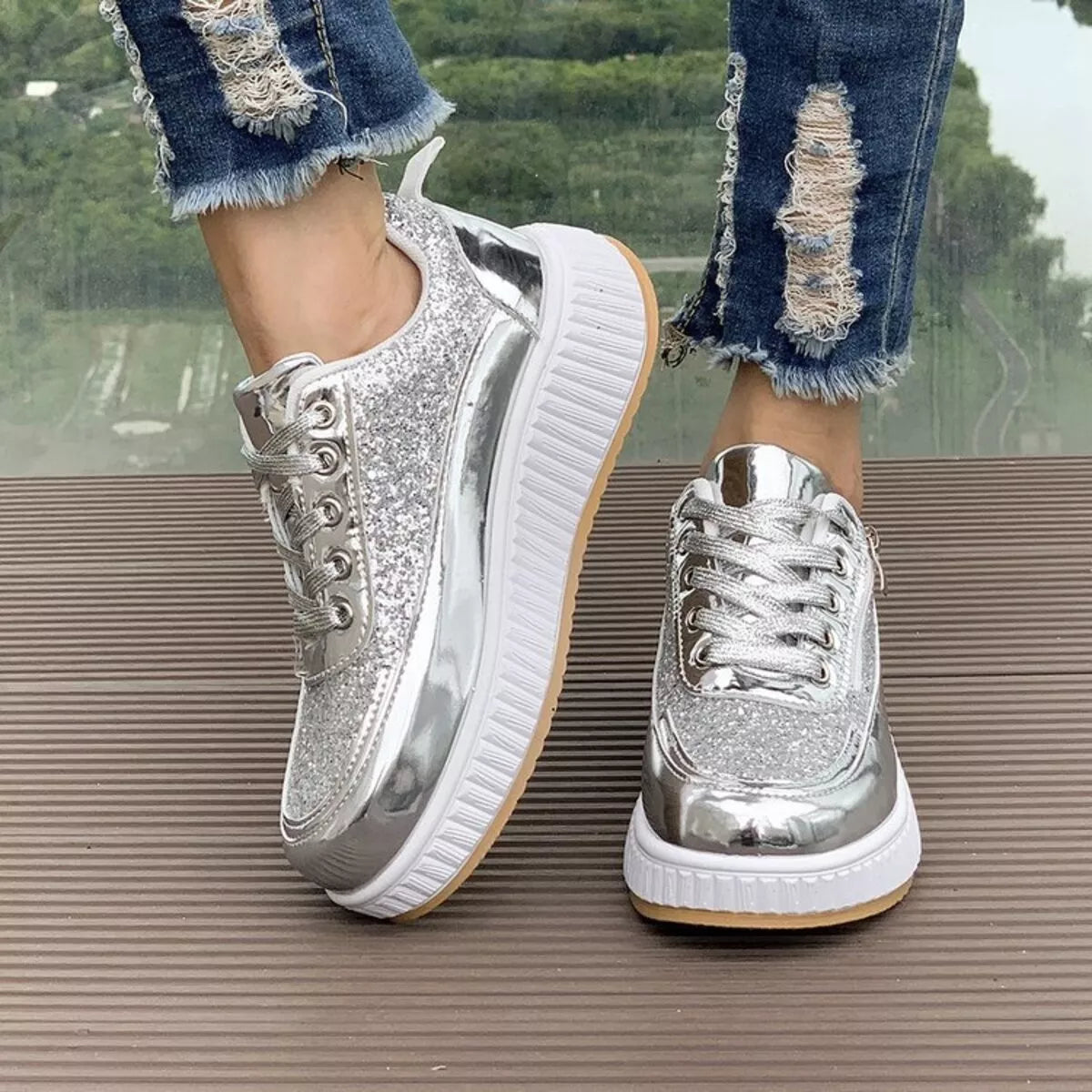 Lace Up Platform Sneakers