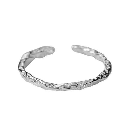 925 Sterling Silver Textured Open Ring