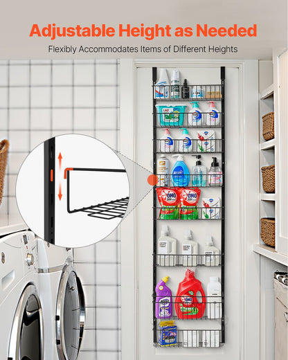 8-Tier Over The Door Pantry Organizer Hanging Storage Rack Adjustable Kitchen