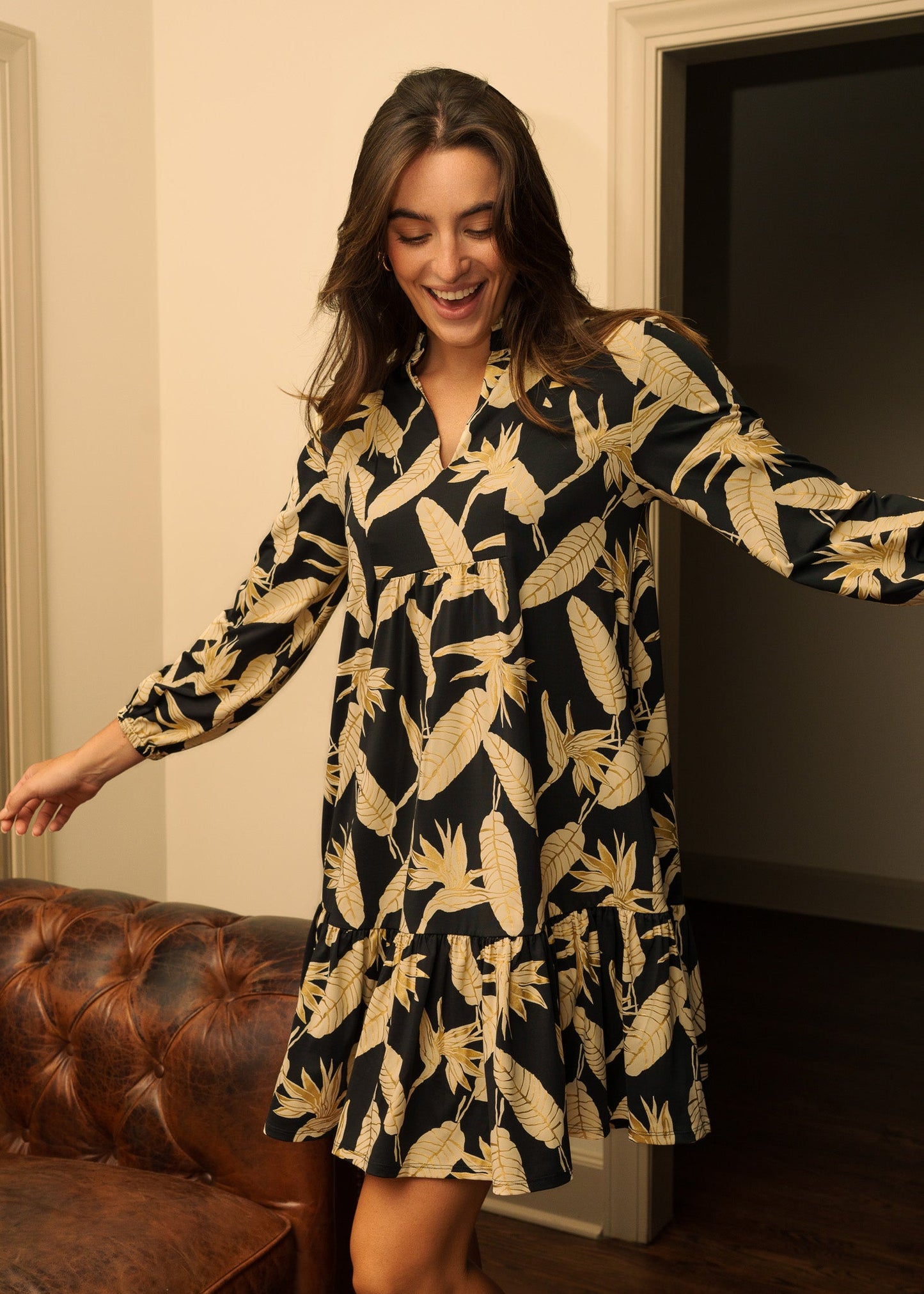 Paradise Black Metallic Relaxed Dress